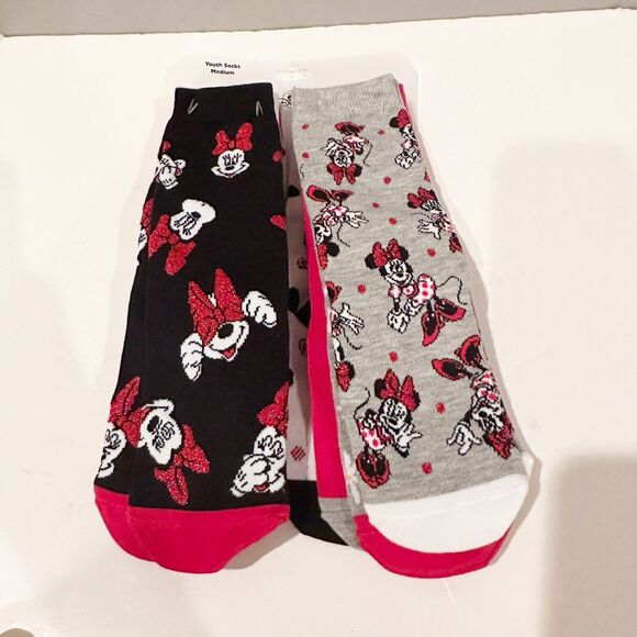 NEW DISNEY PARKS Minnie Mouse Youth Medium Socks 7 Pair Set Days of week Friyay - Picture 10 of 10